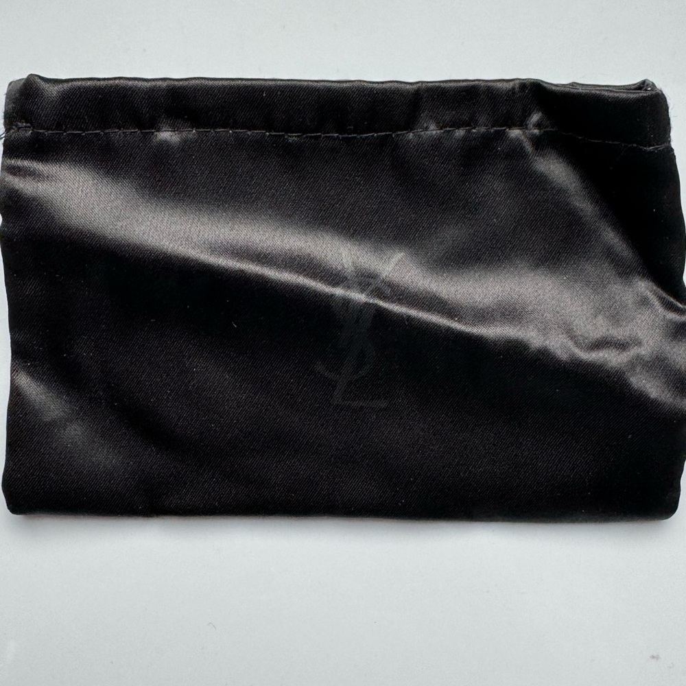 Yves Saint Laurent Black Satin Cosmetic Cover Open Slot Pouch